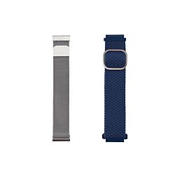 Just in Case 2u1 Narukvica 20 mm MILANESE srebrna + TEKSTIL plava